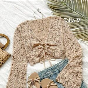 SHEIN Beige Knit Crop Top
